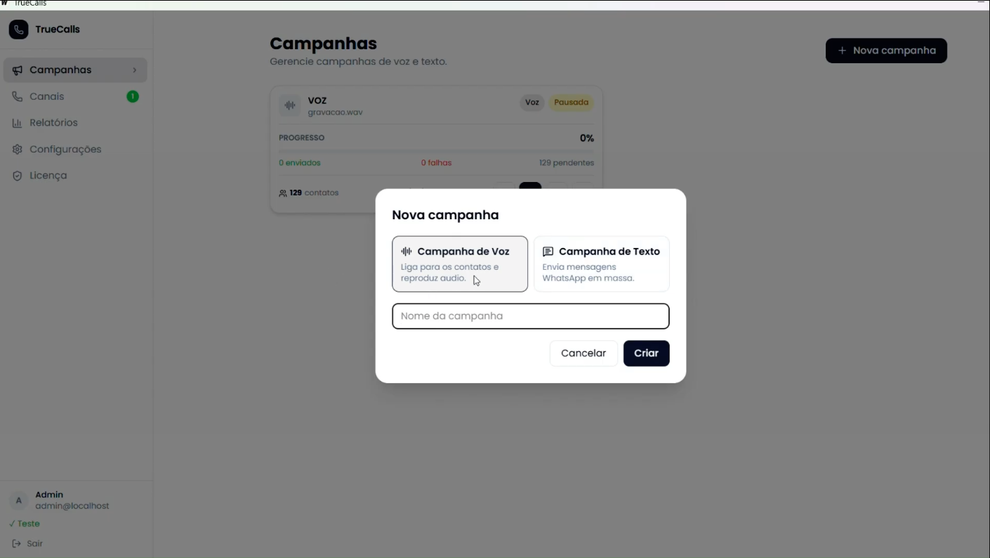 Captura de tela do TrueCalls: Detecção de intenção com IA
